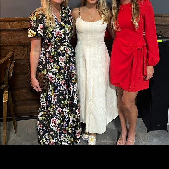 Cult Gaia White Midi Dress with Gold Accents - Picture 4 of 5